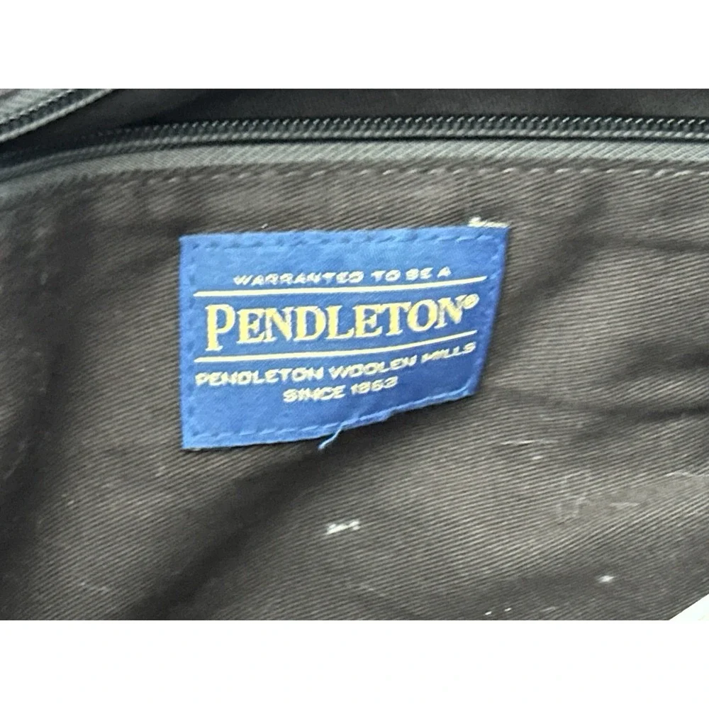Pendleton Large Tote Bag‎ Southwest Design Wool Leather As Is Damage